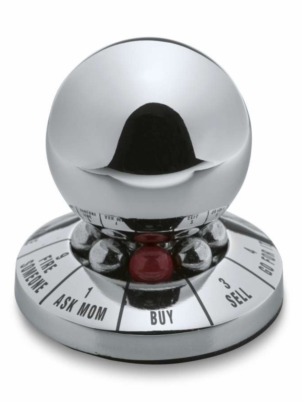 Chrome Decision Maker Desk Accessory - Silver with Red Accent